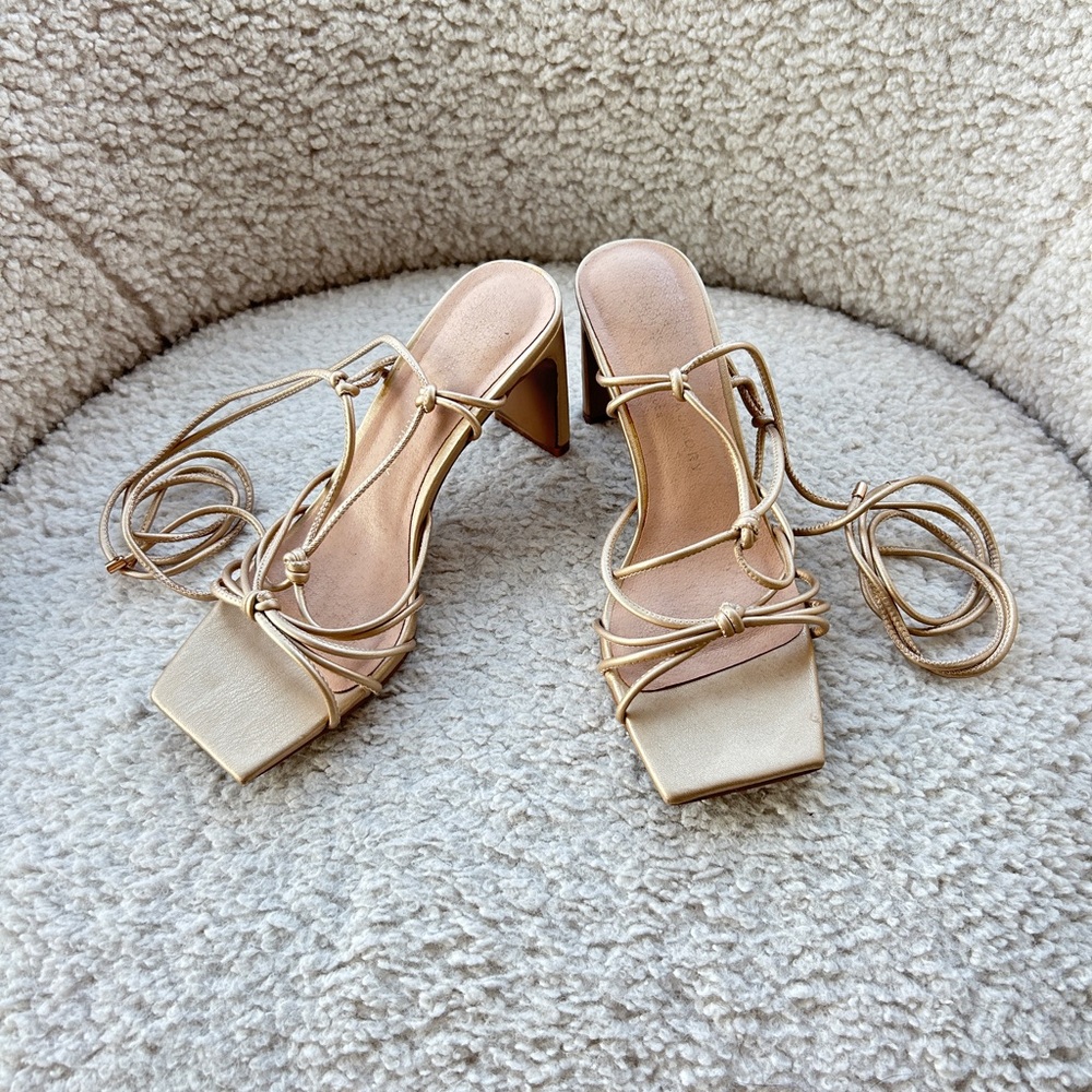 Gold Strappy Heels